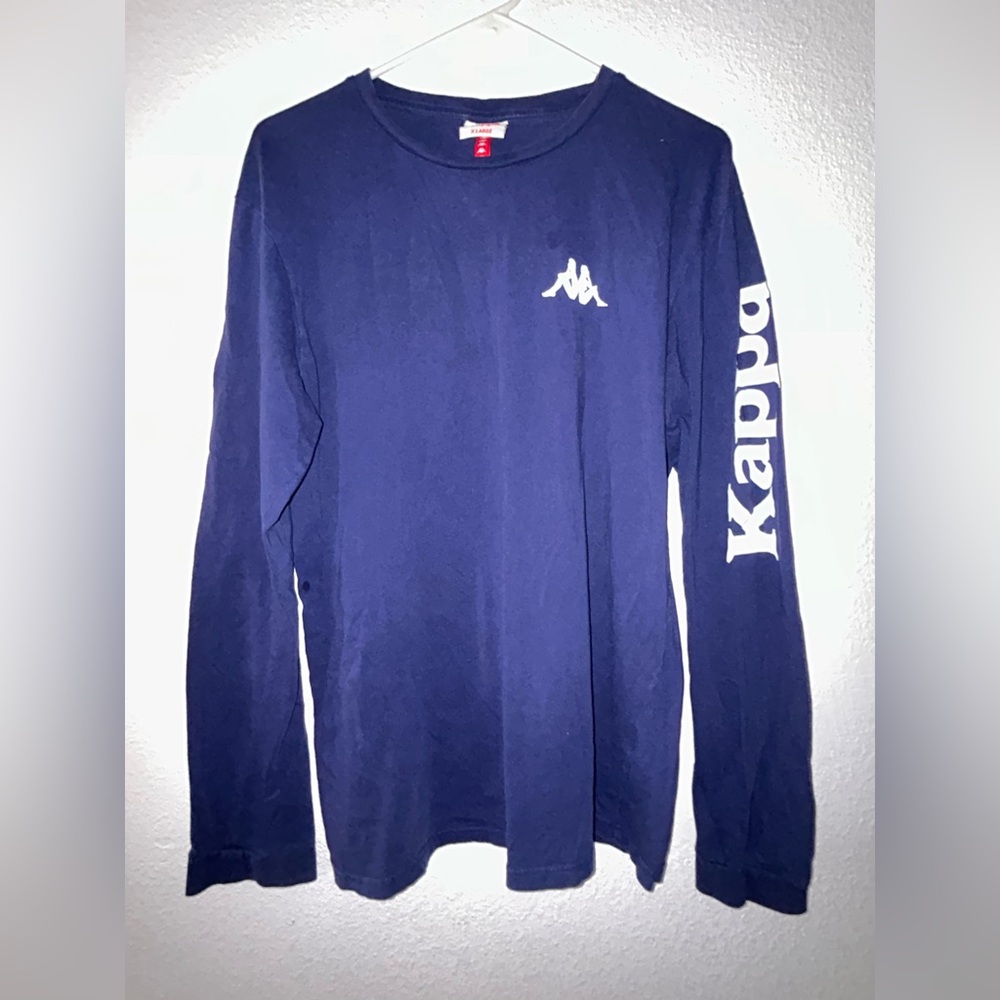 Kappa Navy Blue Long Sleeve Shirt with White Logo